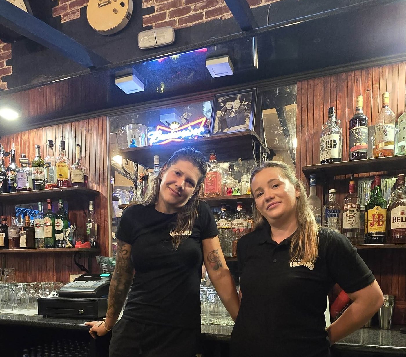 Paulina and Ida behind the bar at Electric Island